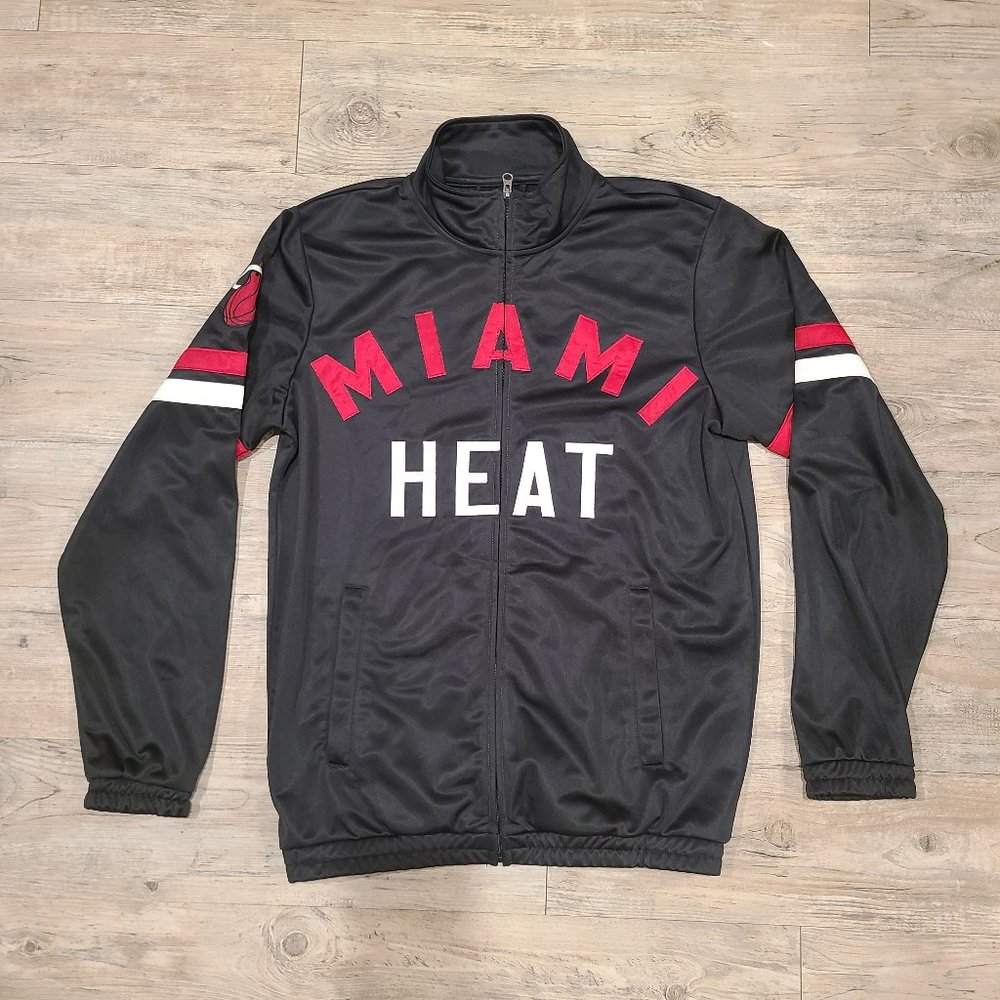 Miami Heat Track Jacket Men's Small Black Polyester G-III Sports by Carl Banks